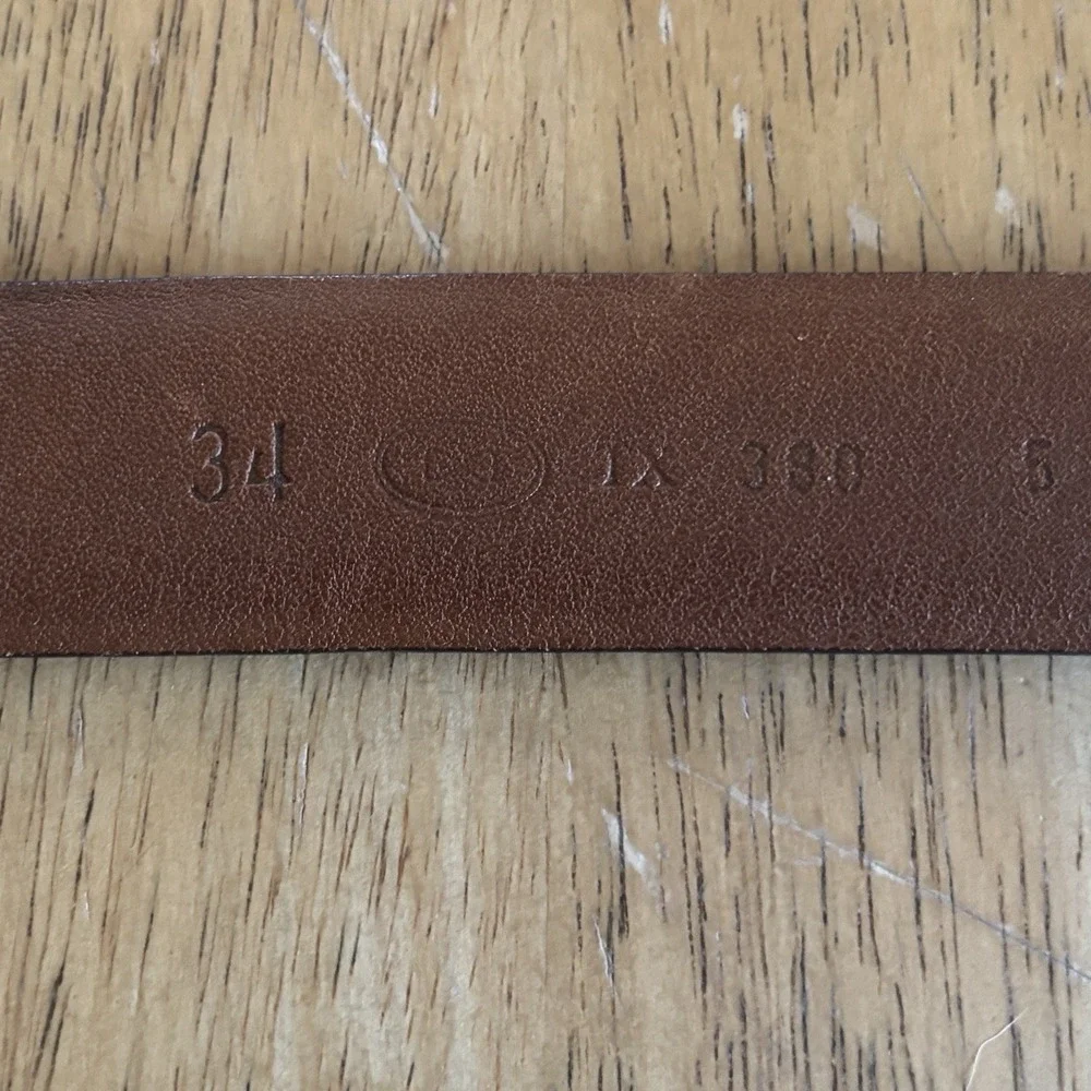 Trafalgar Mens Leather Belt Size 34 Glazed Capra Handmade in USA Classic Office‎